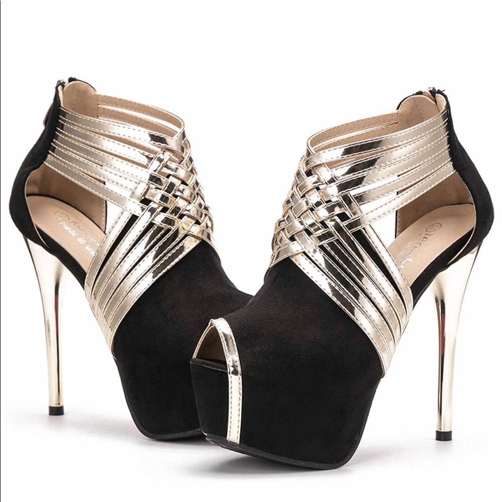 NEW Women's Peep-Toe Platform Stiletto High Heels
